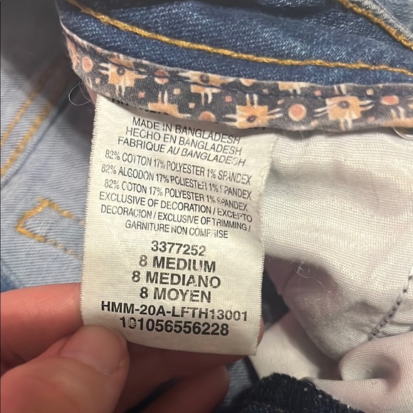 Lee Blue Cropped Capri Jeans Medium Wash - Picture 4 of 5